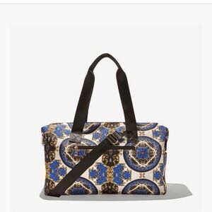Designer Blue and Gold Patterned Tote Bag